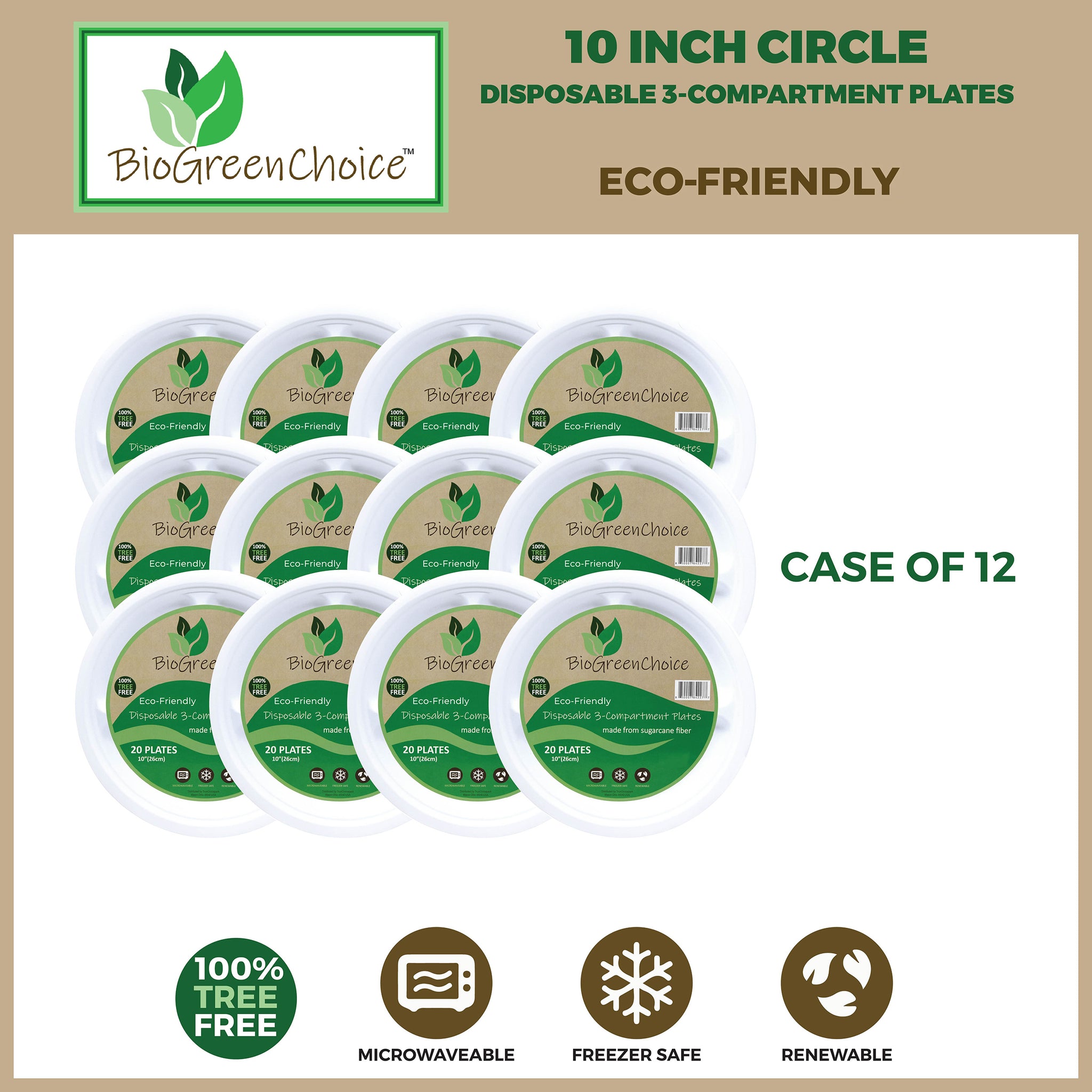 Hefty Compostable Printed Paper Plates, 10 Inch, 20 Count 