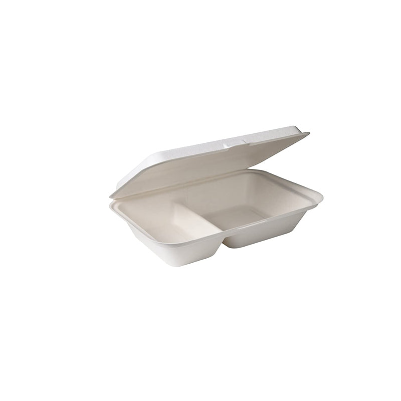 Disposable takeout plastic handle food paper container with dish