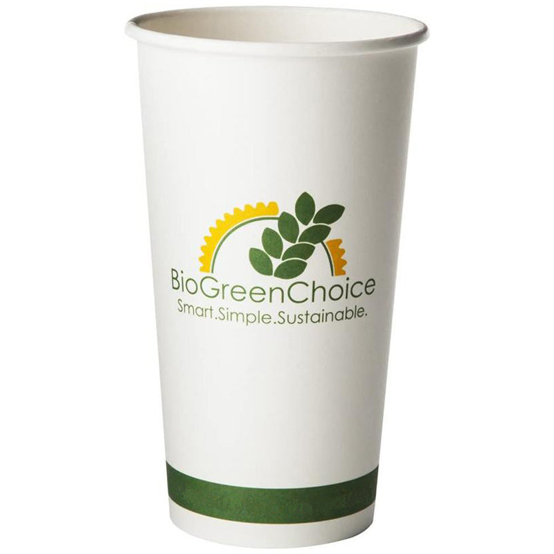 SOLO® Bare Eco-Forward PLA Paper Hot Cups, 12 oz, Leaf Design,  White/Green/Orange, 50/Pack